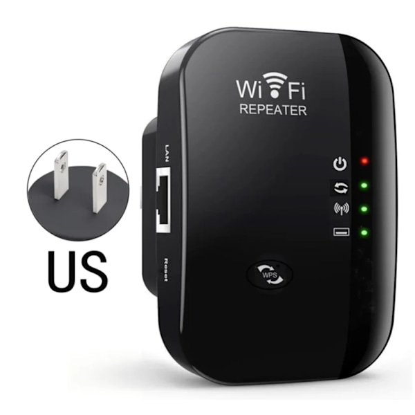 Wifi Repeater Trådlös Signal Förstärkare Utökat Nätverk Förbättrare EU US Hem Router 300m Thro(YJD) US Plug