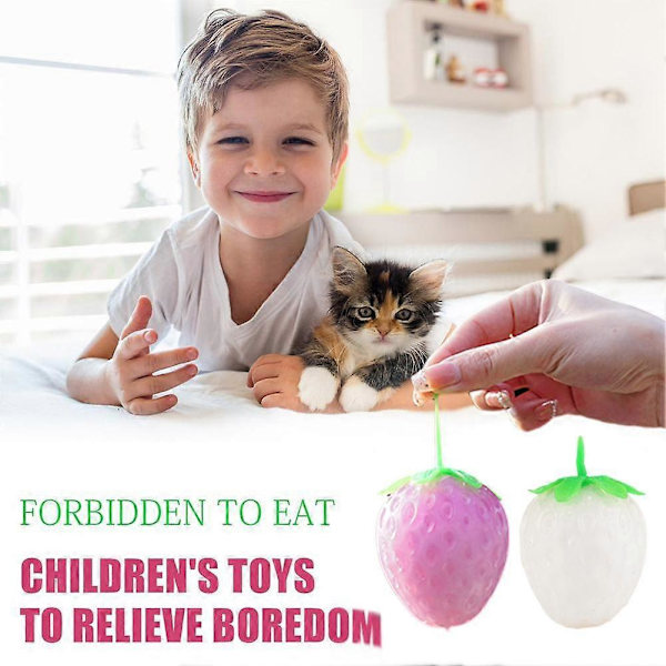 Simuleret Jordbær Squishy Frugt Anti-stress Klemmebold Dekompression[HK]