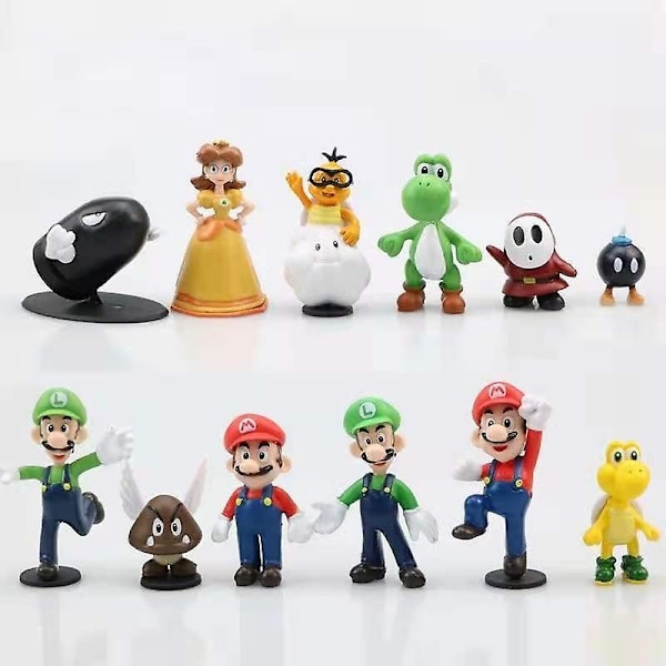 Super Mario Figurleketøymodellpynt (YJD) 12pcs