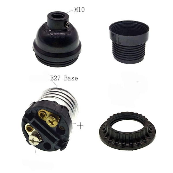 Bakelite E27 Lamphållare Lampfäste Lampbas [kk]