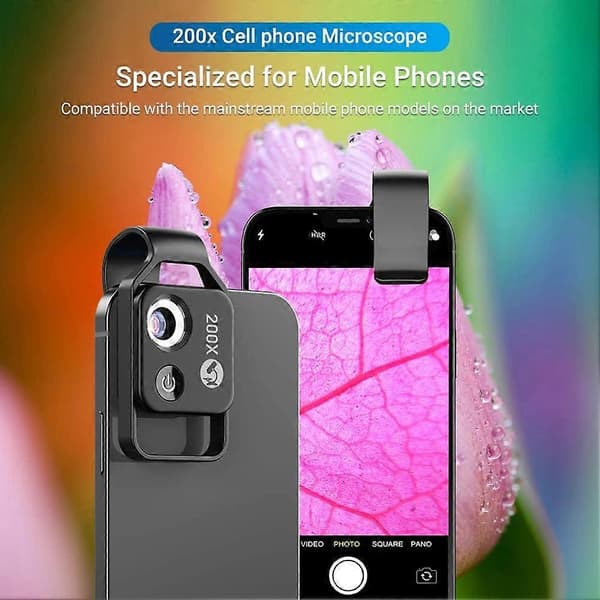 200X Mobiltelefonmikroskop Tillbehör med lins, Bärbart Mini Digitalt Mikroskop[YJD]