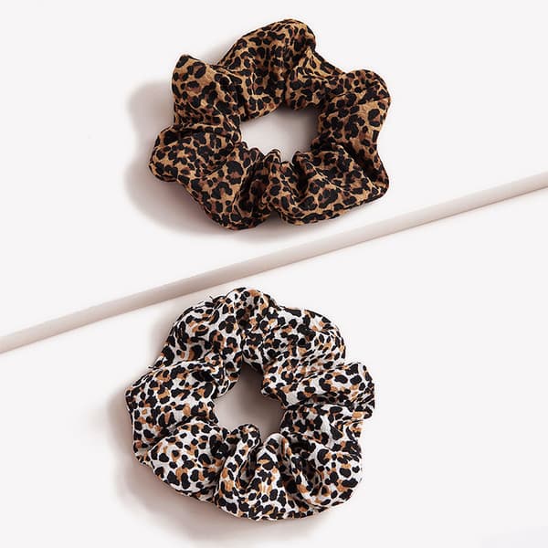 Leopard Hår Scrunchies Sæt med Bløde Elastikker[YJD]