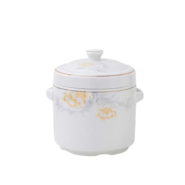 Keramisk Soppterrin med Dubbellock 1200ml – Håller Soppan Varm, Elegant Porslinsskål [YJD]
