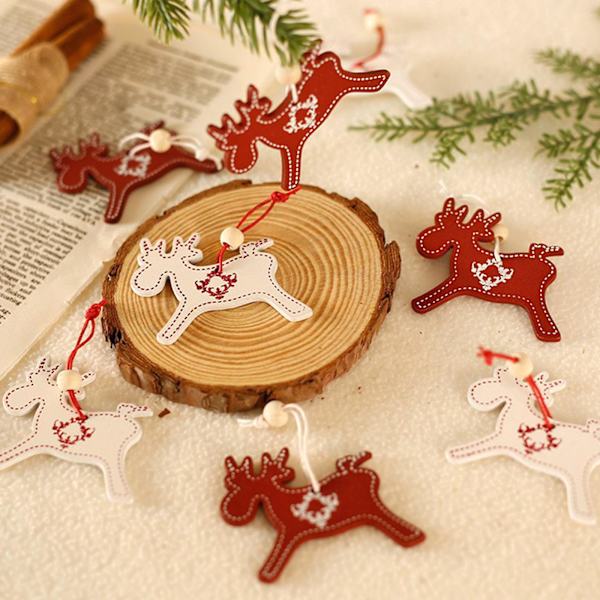 Julgransdekoration i trä. [YJD] Brown 8pcs
