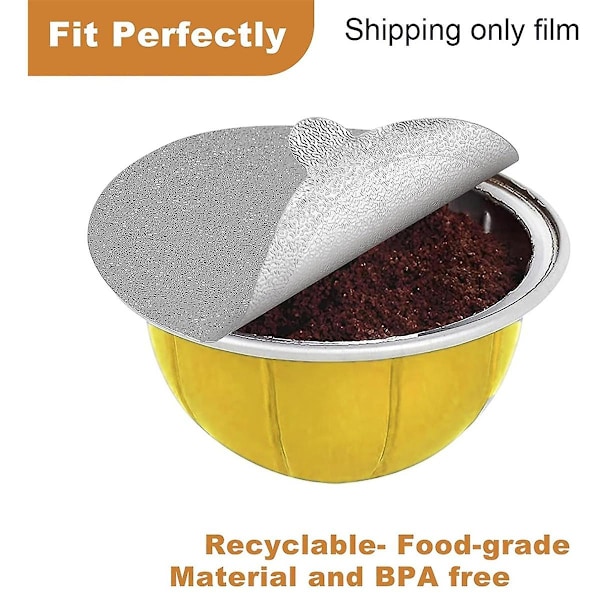 Aluminiumfolie Lopp - Gjenbruk Kapsler Kaffe Pods 120 stk, for Vertuoline Vertuo Gjenbruk Kaffe Pods Dekksel Tetninger 62mm