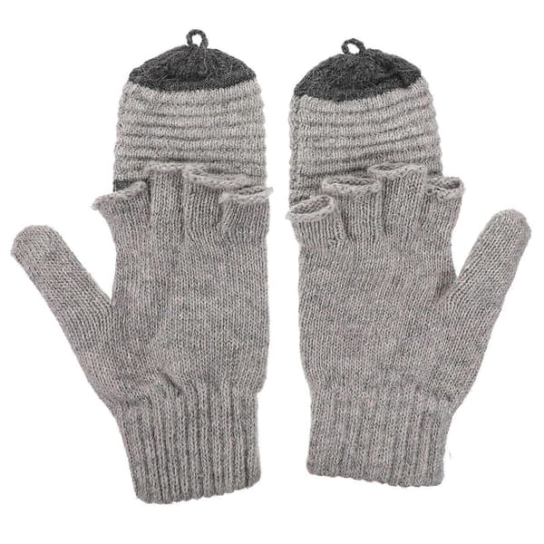 1 Par Varma Vinterhandskar Dam Vante Halvfinger Stickade Handskar[YJD] Grey 18X9cm