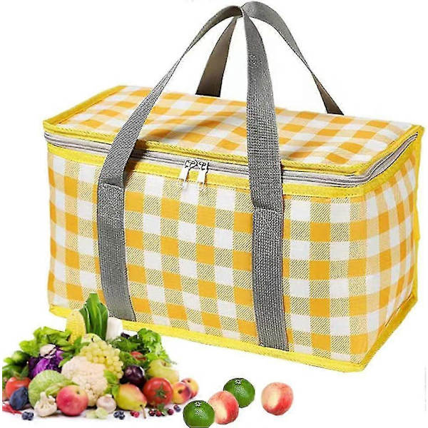(35x20x20 cm) Isolerad Picknickväska Återanvändbar, Strandväska Kylväskor, Kylväskor Med Dragkedja - Isolerad Väska För Varmt Eller Kallt, Picknick[YJD]