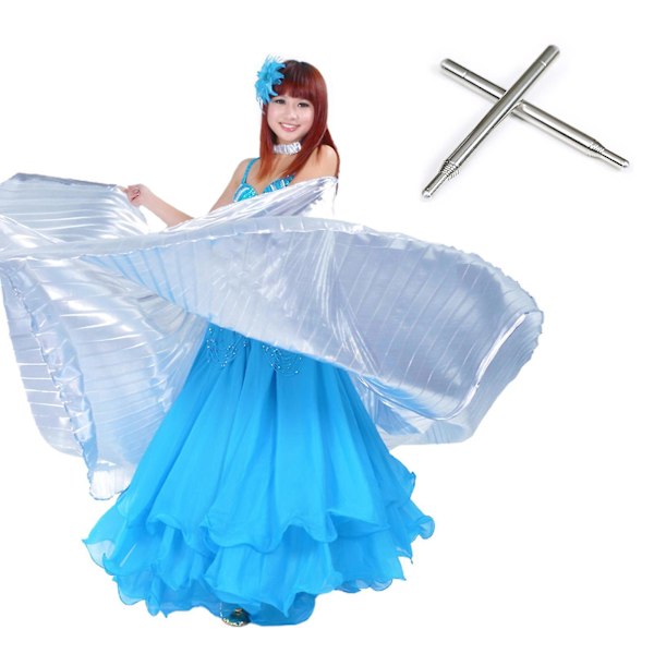 Magedans Isis Vinger Med Pinner - 360 Dekorert Dansevinge [HK] Silver