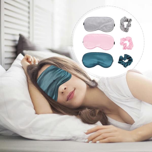 Bekvämt set med sovmask och hårband för hemmabruk 3 st [YJD]