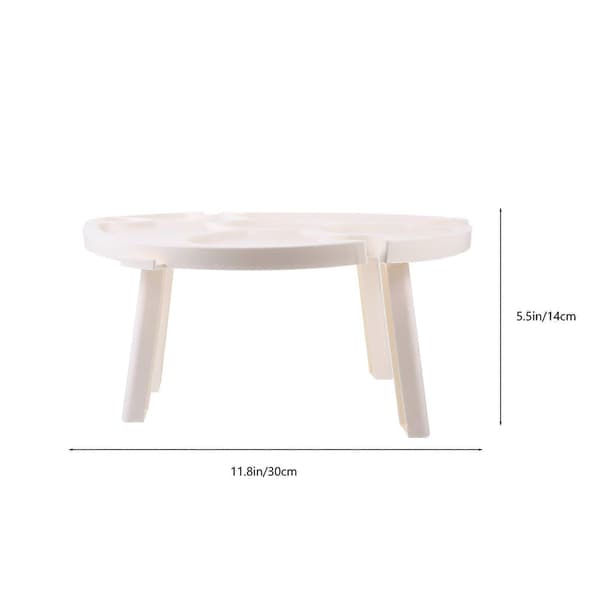 Kompakt foldbart bord bærbart hvidt plastik 1 stk. 5.5X11.8X11.8in[YJD] White