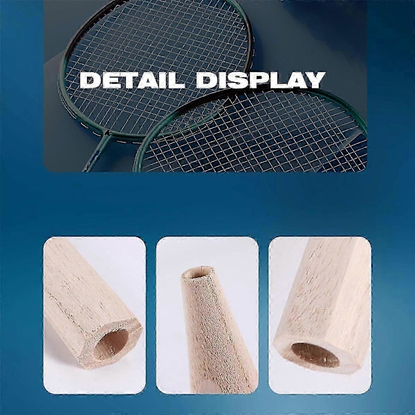 2 stk. Badminton Racket Håndtak Tre Badminton Håndtak Reparasjon av Badminton Racket, G6[YJD] Wood Color
