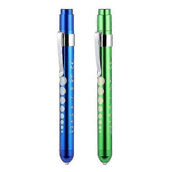 Bærbar Medicinsk Førstehjælp LED Pen Lommelygte Torch Lampe med Pupilstørrelsesmåler[YJD] red