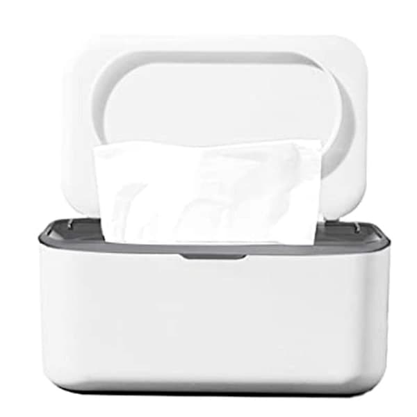 Wet wipe dispenser, wet wipe storage box, dustproof wet wipe container, office (grey)