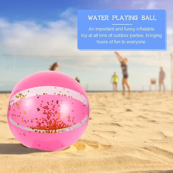 Farget oppblåsbar strandball PVC-ball for vannlek 2 stk [YJD]