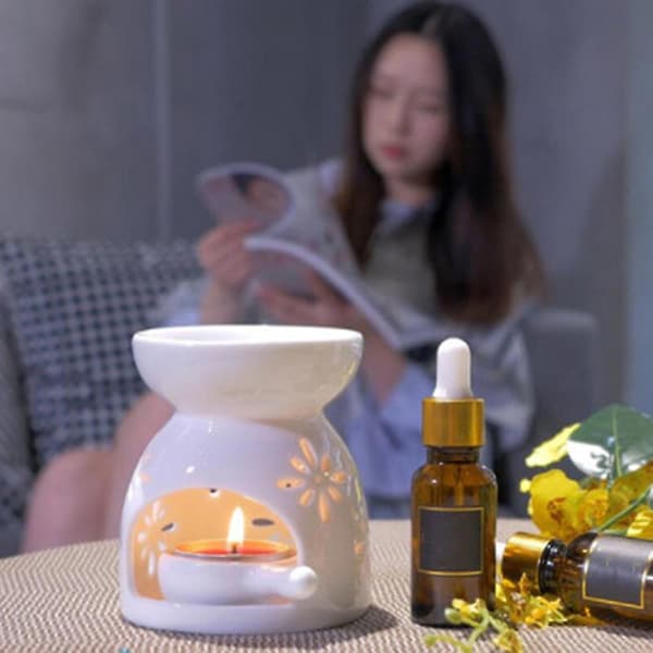 Keramisk Lysestage Æterisk Olie Brænder Diffuser Aromaterapi Røgelselamper[YJD] A3 1pc