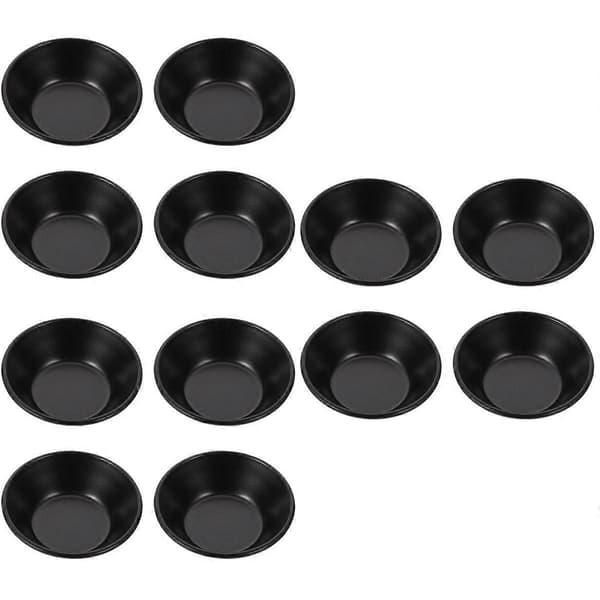 Non-stick bakformar för bakning 12 st minipajformar svarta [YJD]