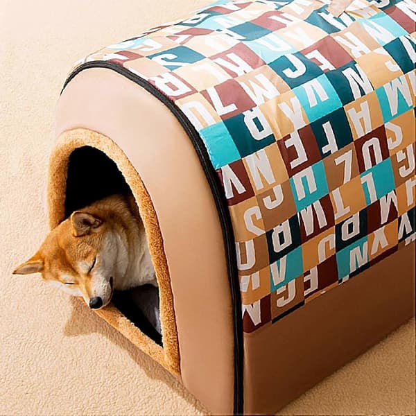 Sammenleggbart kjæledyrhus for katter og hunder, Varmt vinterly utendørs, 45x35x35cm Plassbesparende design[YJD]