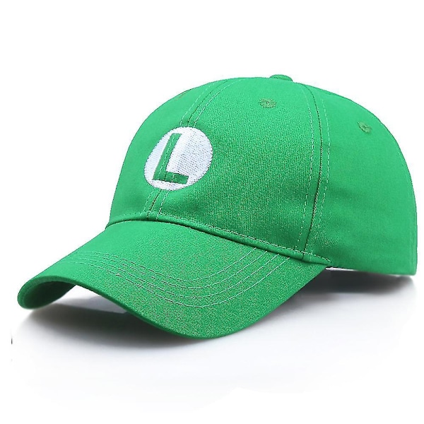 Super Mario Bros Justerbar Baseball Kasket Mode Mario Luigi Cosplay Hat Sports Hat Kvinder Mænd Gave (YJD) Green