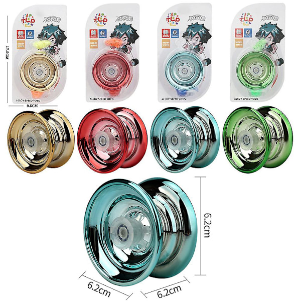 Yo-yo Bold Alloy Speed Yoyo Med Ring Og Reb Yoyo Bold Til Børn Drenge Gaver (YJD) Green