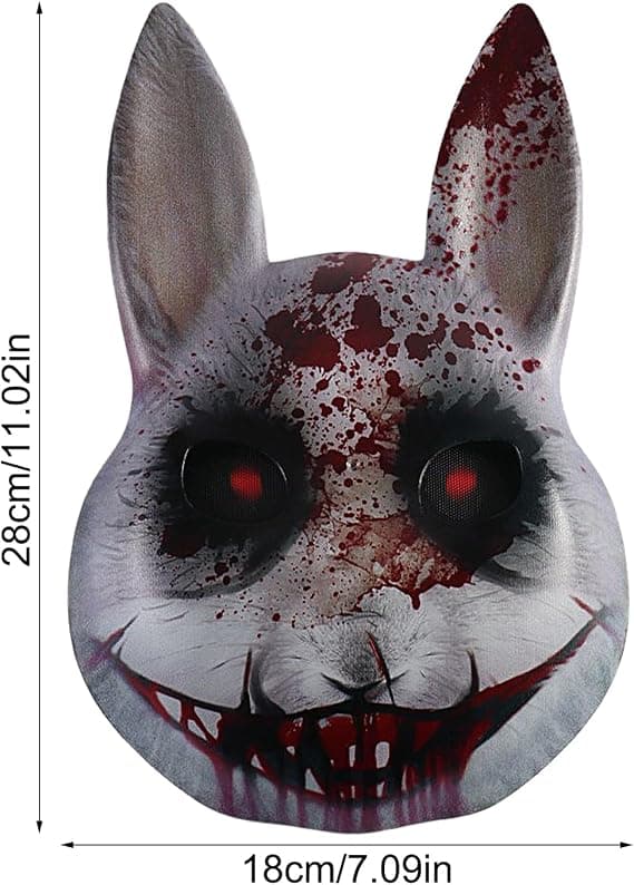 Pupunkorvamaski, Halloween-naamio, pelottava ja verinen pupumaski (JYD)