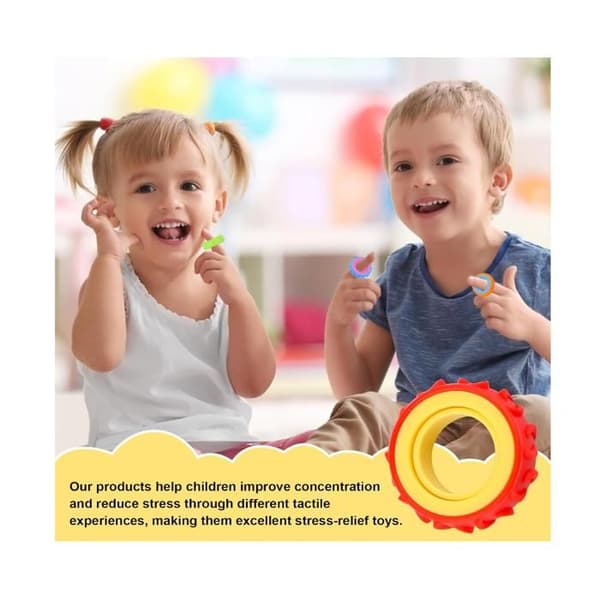Set med 12 stressringar för barn och vuxna - Stressring - Stressring - Fidget spinner-ring -[YJD]