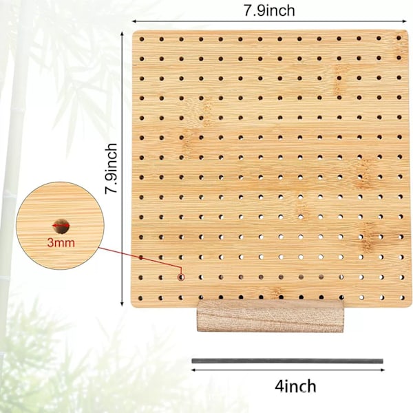 Blokkeringsbrett, Blokkeringsbrett for Hekling, Kvadratiske Blokkeringsbrett for Strikking og Hekleprosjekter Håndlaget Strikking med Trebase [kk] 14*14 holes