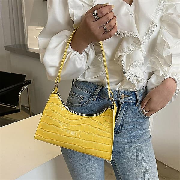 Shoppingväska Dam Totes Axelväskor Läder Enfärgad Kedjehandväska[YJD] Black 1pc