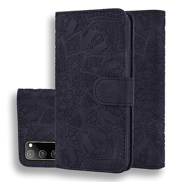 Wallet Case til Samsung Galaxy S20 FE Premium PU Læder Flip Cover Mandala[HK] Black