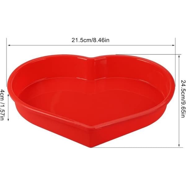 Hjerteformet silikonkakeform, silikonformer som er enkle å løsne, egnet for baking (2 stk)