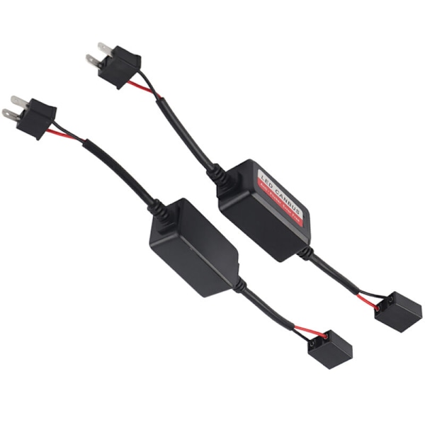 2 stk LED Canbus Hodelykt Dekoder Enhet Anti-Flimmer Motstander Feil Kanseller for H7