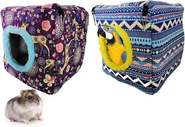 Hamster Seng Plys Hængekøje til Små Kæledyr Papegøjer Vinter Varmt Skjulested Bur Telt[YJD]