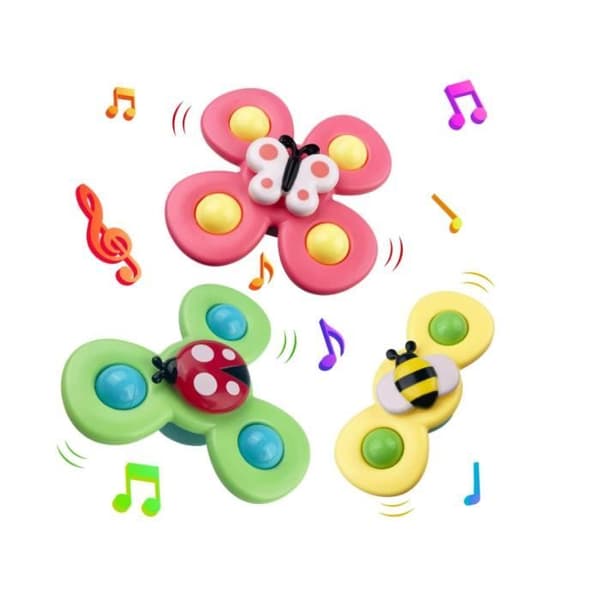 Badelegetøj - 3 STK Babybadelegetøj - Sugekop - Mariehøne/Bi/Sommerfugl - Ikke-giftigt ABS[YJD] Multicolor