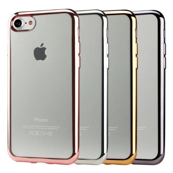 Genomskinlig Silikon Skal för iPhone 7 PLUS Metallic Silver
