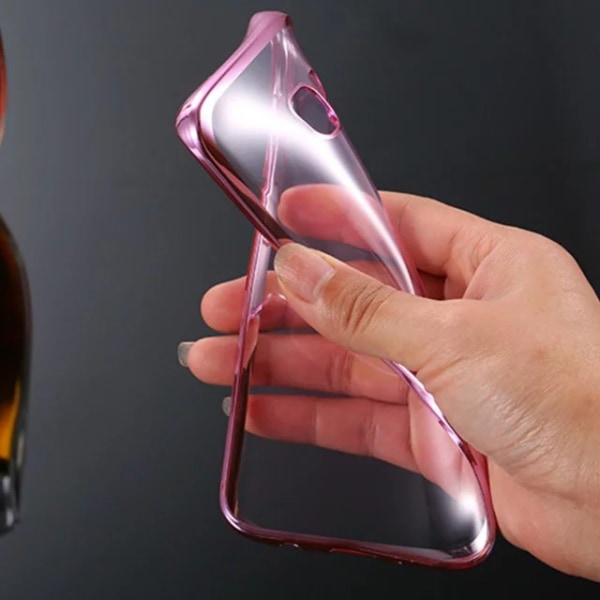 Genomskinlig Silikon Skal Galaxy S7 Edge Metallic Rosé