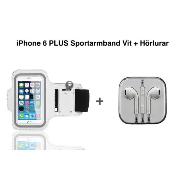 Vit Sportarmband och hörlurar iPhone 6S/6 PLUS e734 | Fyndiq