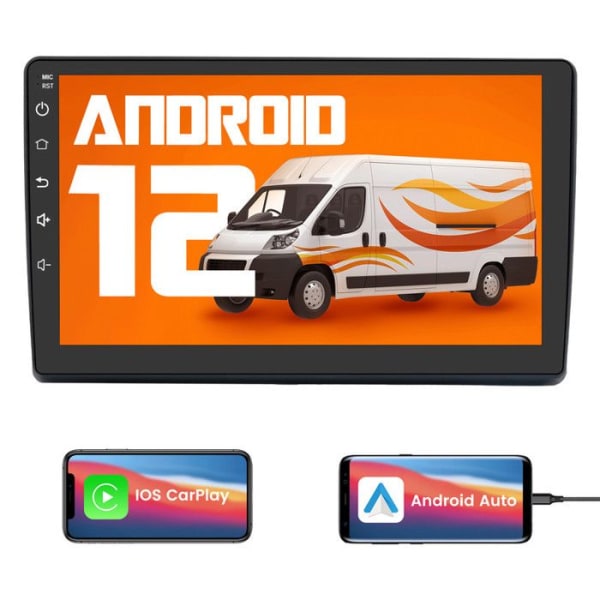 AWESAFE Android 12 bilradio för Fiat Ducato (2006-2013) 1GB + 32GB 9-tums pekskärm med Carplay Android Auto RDS GPS WiFi