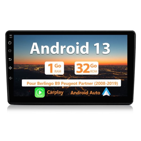 AWESAFE Android 12 Car Radio för Berlingo 2 (2008 - 2019) med 1GB+32GB 9-tums pekskärm Carplay Android Auto GPS Wi-Fi