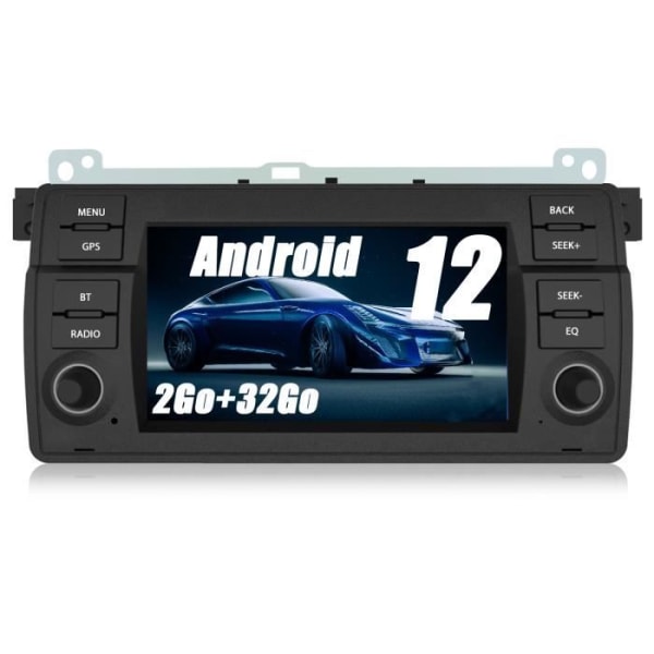 AWESAFE Android 12 bilradio för BMW E46 Rover 75 MG ZT [2GB+32GB] med 7-tums pekskärm GPS Bluetooth WiFi