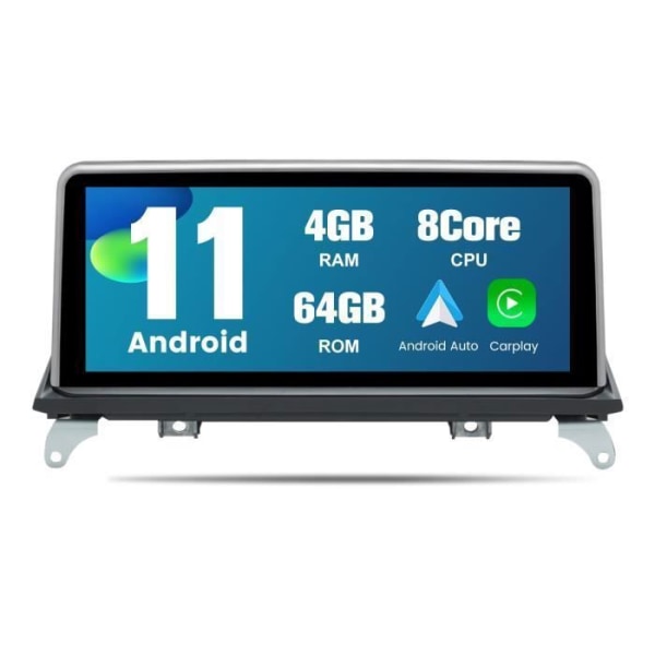 AWESAFE Android 11[4GB+64GB] bilradio för BMW X5 E70 X6 E71 med 10,25 tum, Carplay/Android Auto/WIFI/4G, CIC-system[2010-2013]