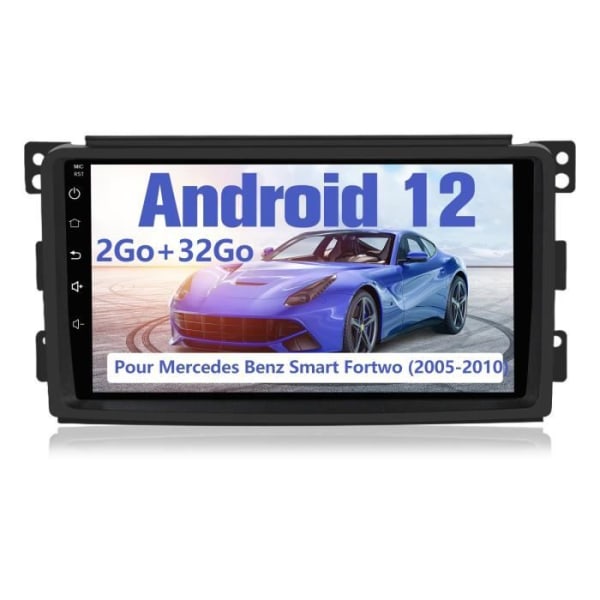 AWESAFE Android 12 bilradio för Mercedes Benz Smart Fortwo 2005-2010(2GB+32GB)9 tum med Carplay GPS WiFi Bluetooth AndroidAuto