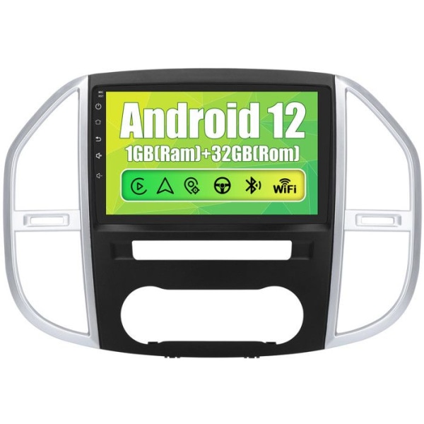 AWESAFE Android 12 bilradio för Mercedes Benz Vito 2014-2020, 1GB+32GB 10 tum med Carplay GPS WiFi Bluetooth Android Auto