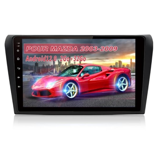 AWESAFE Android 12 bilradio för Mazda 2003-2009 (2GB + 32GB) med Carplay GPS WiFi USB SD Bluetooth Android Auto