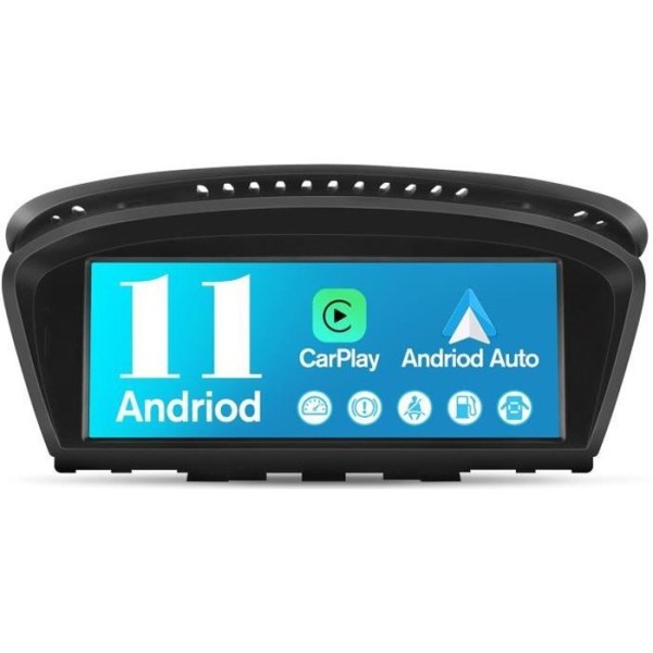 AWESAFE Android 11 bilradio 4GB+64GB för BMW 5-serie E60 E61 E63 E64 CIC-system, 3-serie E90 E91 E92, 8,8'', Carplay/Android Auto