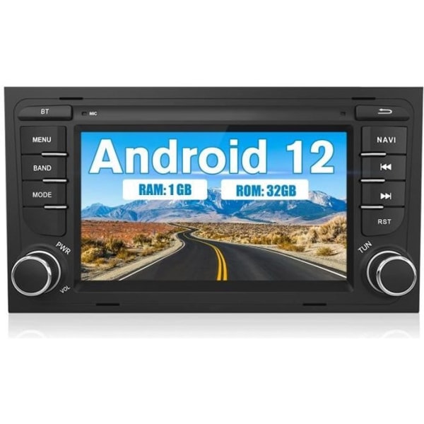 AWESAFE Android 12 bilradio för Audi A4 B6 B7/S4/RS4(2000-2012) 7-tums pekskärm med GPS Android Auto WiFi