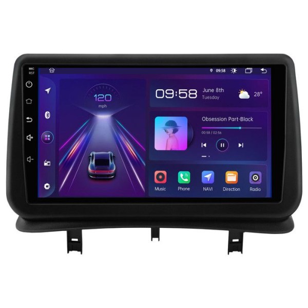 AWESAFE Android 12 bilradio för Renault Clio III 2005-2014 med 1GB+32GB 9'' Pekskärm Carplay GPS WiFi Bluetooth Android Auto