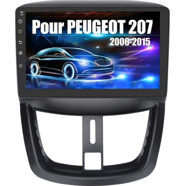 AWESAFE Android 12 bilradio för Peugeot 207 (2006-2015)[2GB+32GB] 9 tum med Carplay Android Auto GPS Bluetooth WiFi FM RDS SWC