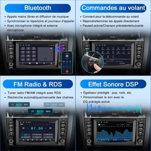 AWESAFE Android 12 bilradio för Mercedes-Benz W203/CLC W203/CLK W209 CLK200 med 7-tums skärm GPS Bluetooth