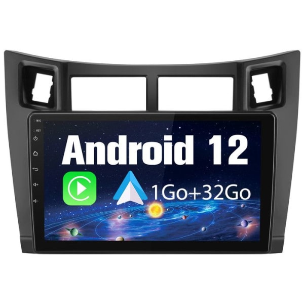 AWESAFE Android 12 bilradio för Toyota Yaris XP90 (2005-2012), 1GB+32GB 9-tums pekskärm, Carplay GPS WiFi Bluetooth Android Auto