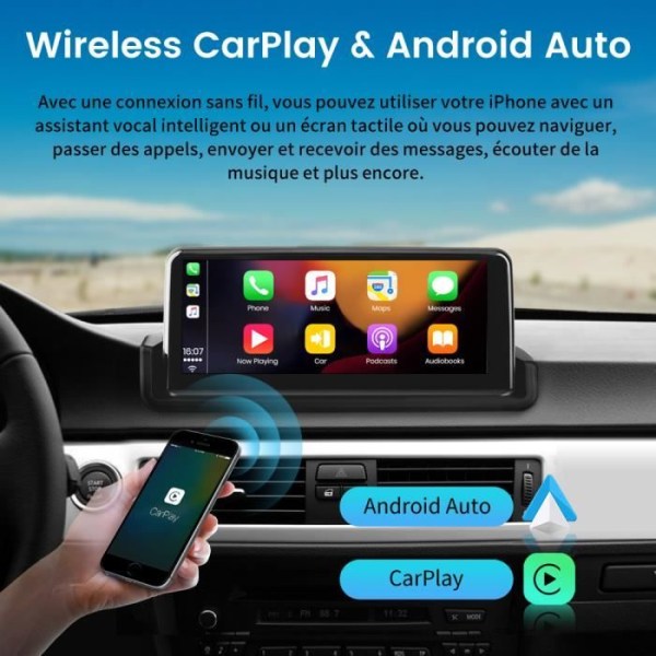 AWESAFE Android 11 4GB+64GB Bilradio för BMW E90 E91 E92 E93 Original utan skärm med 10,25 tum, Carplay/Android Auto/WIFI