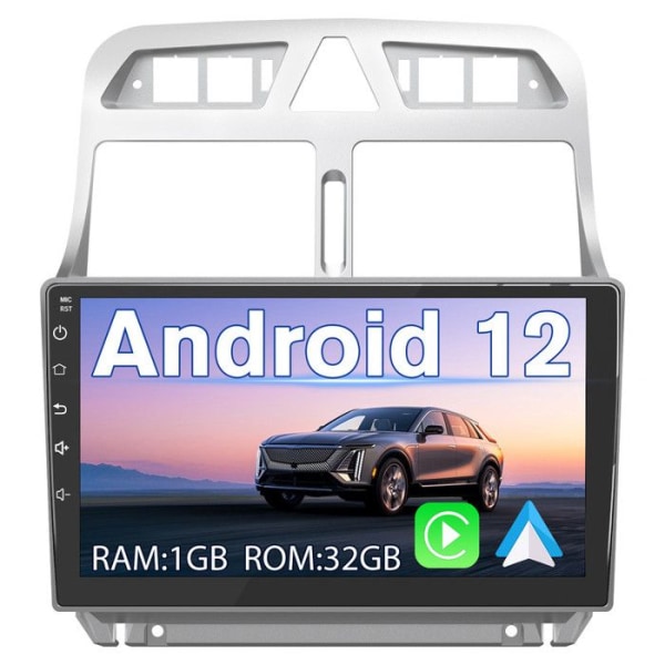 AWESAFE Android 12 bilradio för Peugeot 307 307CC 307SW (2002-2013) med 1GB+32GB 9-tums pekskärm Android Auto Carplay GPS WiFi